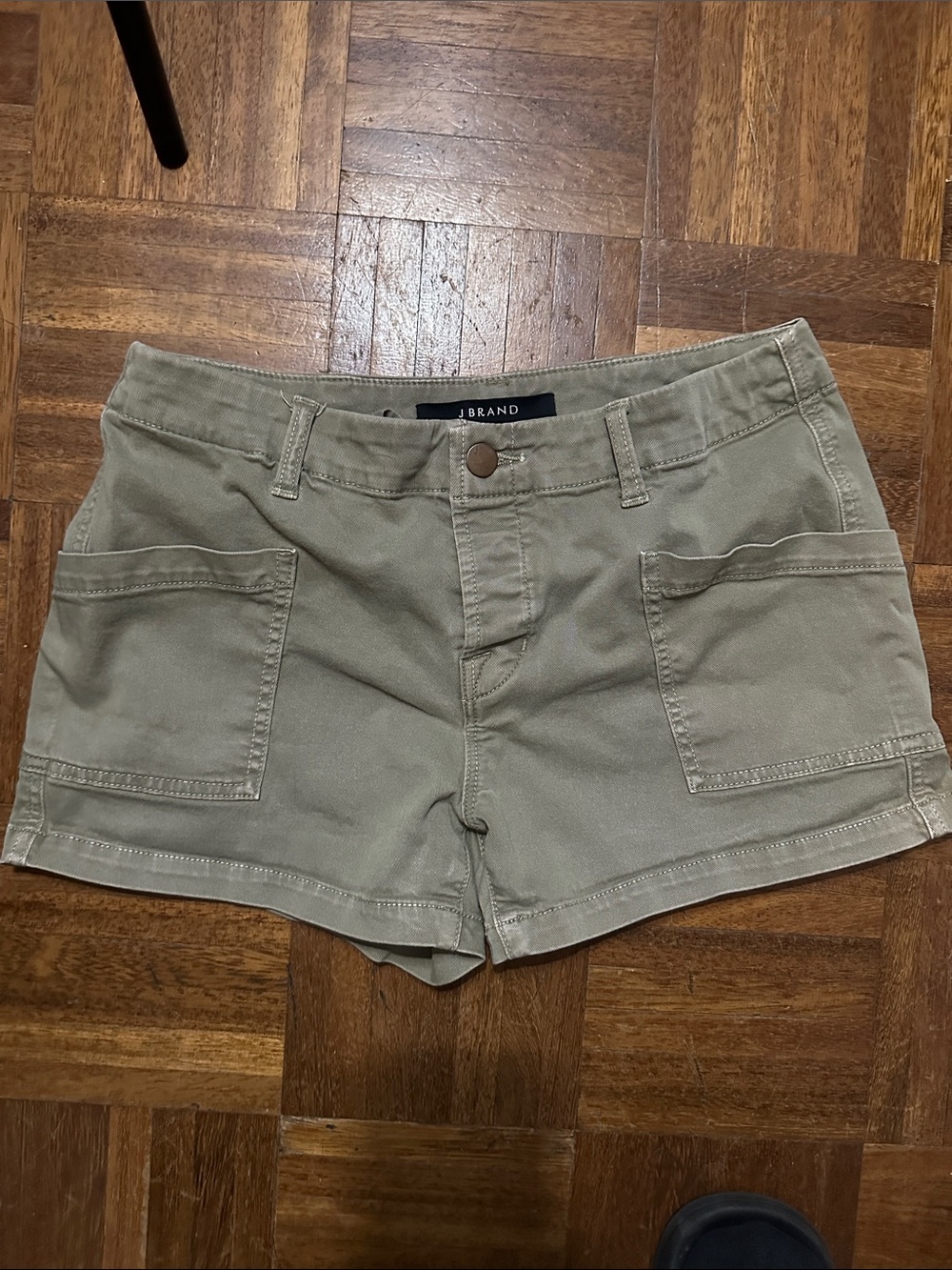 J Brand Olive Green Utility Cargo Shorts Military Pocket